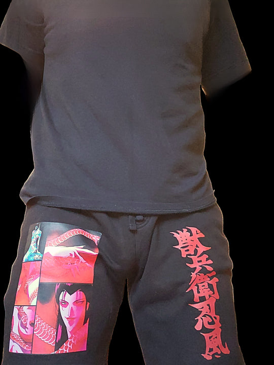 Ninja scroll fleece Shorts/Joggers - Daylight Burnout Creations 