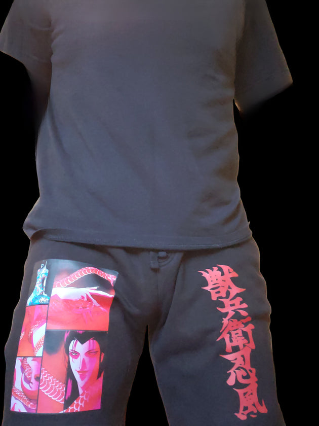 Ninja scroll fleece Shorts/Joggers - Daylight Burnout Creations 